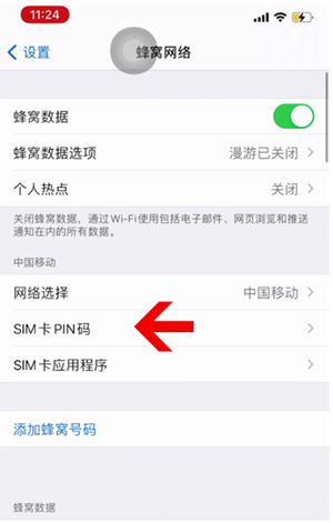 细水乡苹果14维修网分享如何给iPhone14的SIM卡设置密码 