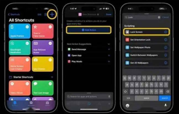 细水乡苹果14锁屏维修店分享iPhone14升级iOS16.4后如何创建锁屏快捷方式 